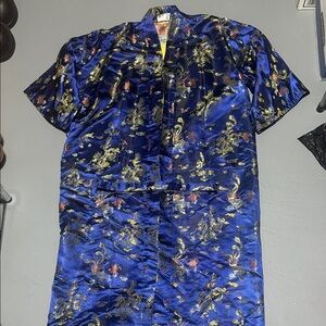 Golden Dragon Embroidered Silky Robe (Women’s XXL)